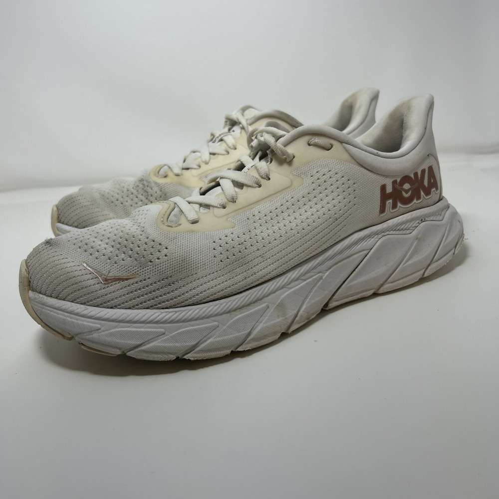 Hoka One One Arahi 7 Road Running Shoes Women's Size 9 B Ivory Sneakers